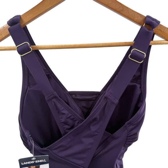 NWT Land’s End SlenderSuit Grecian Tummy Control Swimsuit in Blackberry Size S - Picture 7 of 14